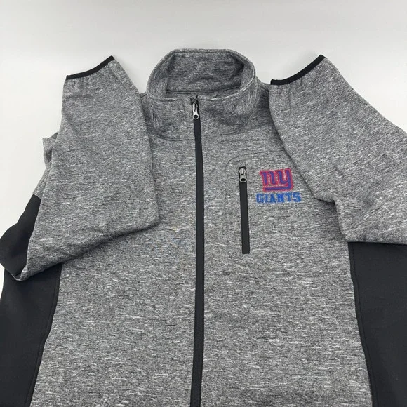 NFL New York Giants Mens Gray Full Zip Track Jacket Large Casual Sports Football - Picture 2 of 12